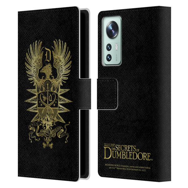 Fantastic Beasts: Secrets of Dumbledore Graphics Dumbledore's Crest Leather Book Wallet Case Cover For Xiaomi 12