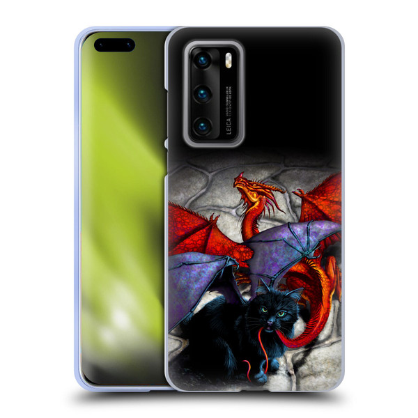 Stanley Morrison Art Bat Winged Black Cat & Dragon Soft Gel Case for Huawei P40 5G