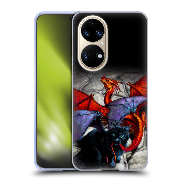 Stanley Morrison Art Bat Winged Black Cat & Dragon Soft Gel Case for Huawei P50