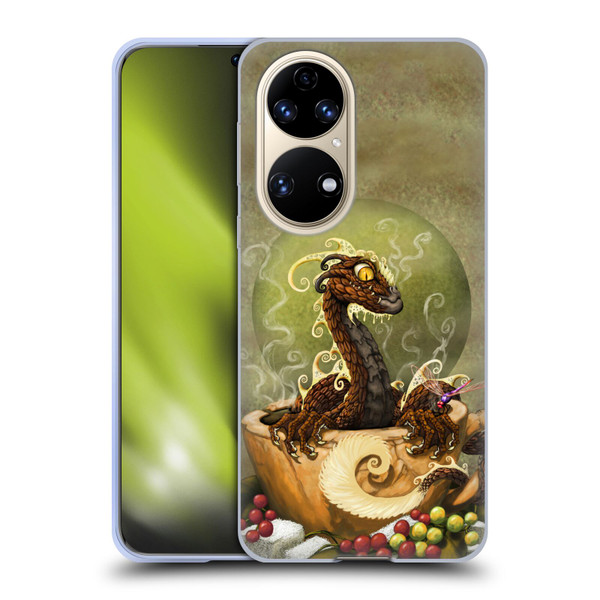 Stanley Morrison Art Brown Coffee Dragon Dragonfly Soft Gel Case for Huawei P50