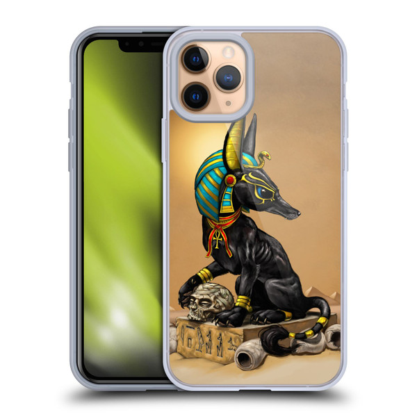 Stanley Morrison Art Egyptian Black Jackal Anubis Soft Gel Case for Apple iPhone 11 Pro