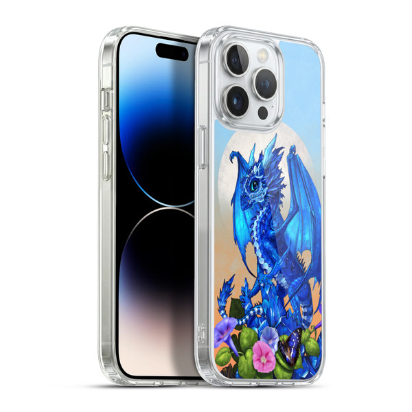 Stanley Morrison Art Blue Sapphire Dragon & Flowers Soft Gel Case for Apple iPhone 13 Pro Max & MagSafe