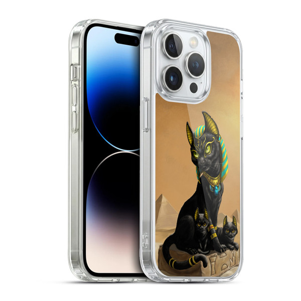 Stanley Morrison Art Egyptian Bastet Cat & Kittens Soft Gel Case for Apple iPhone 13 Pro & MagSafe