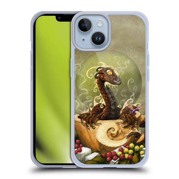 Stanley Morrison Art Brown Coffee Dragon Dragonfly Soft Gel Case for Apple iPhone 14