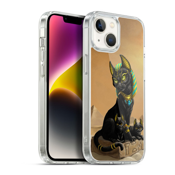 Stanley Morrison Art Egyptian Bastet Cat & Kittens Soft Gel Case for Apple iPhone 14