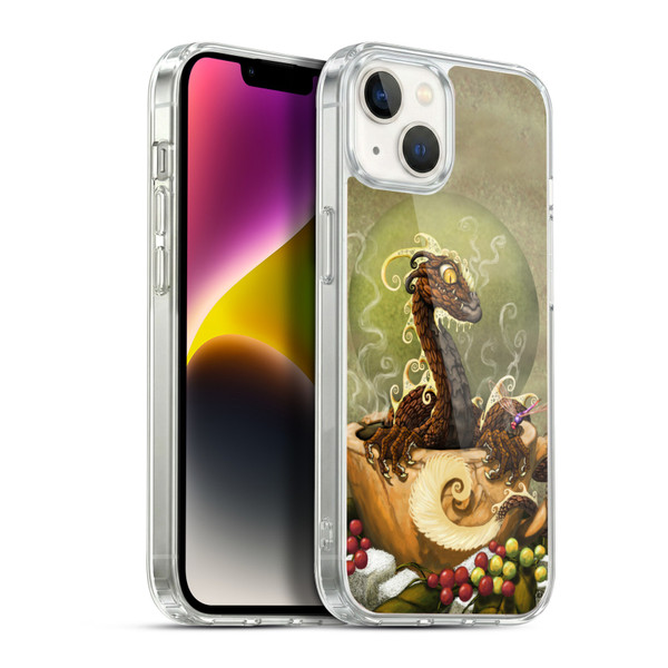 Stanley Morrison Art Brown Coffee Dragon Dragonfly Soft Gel Case for Apple iPhone 14 Plus & MagSafe