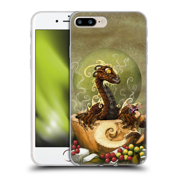 Stanley Morrison Art Brown Coffee Dragon Dragonfly Soft Gel Case for Apple iPhone 7 Plus / iPhone 8 Plus