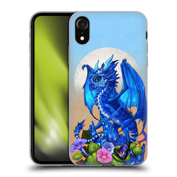 Stanley Morrison Art Blue Sapphire Dragon & Flowers Soft Gel Case for Apple iPhone XR