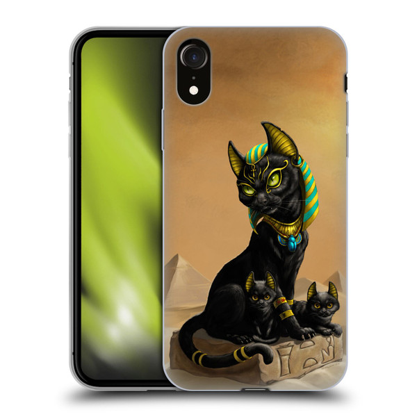 Stanley Morrison Art Egyptian Bastet Cat & Kittens Soft Gel Case for Apple iPhone XR