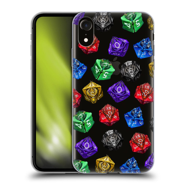 Stanley Morrison Art Six Dragons Gaming Dice Set Soft Gel Case for Apple iPhone XR