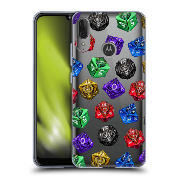 Stanley Morrison Art Six Dragons Gaming Dice Set Soft Gel Case for Motorola Moto E6 Plus