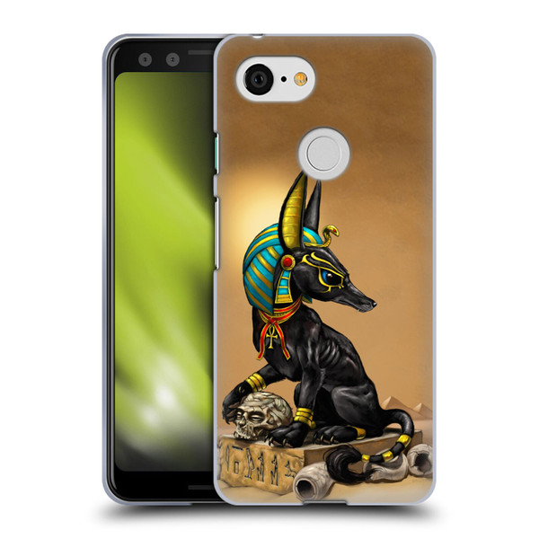 Stanley Morrison Art Egyptian Black Jackal Anubis Soft Gel Case for Google Pixel 3