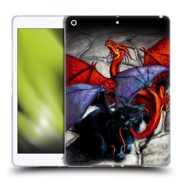 Stanley Morrison Art Bat Winged Black Cat & Dragon Soft Gel Case for Apple iPad 10.2 2019/2020/2021