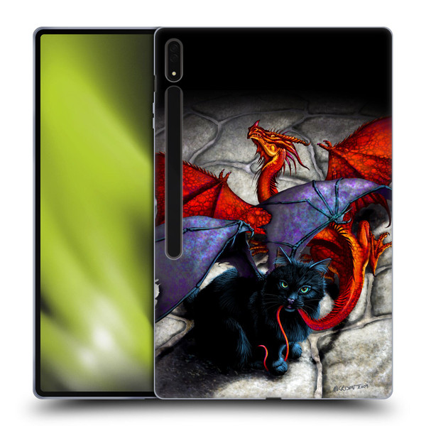 Stanley Morrison Art Bat Winged Black Cat & Dragon Soft Gel Case for Samsung Galaxy Tab S8 Ultra