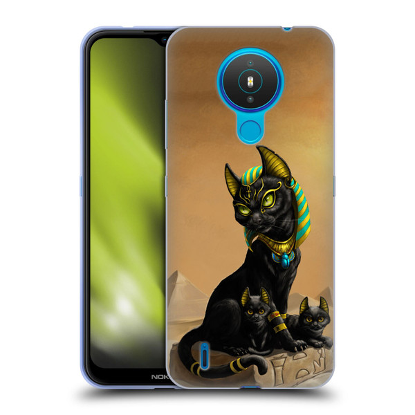 Stanley Morrison Art Egyptian Bastet Cat & Kittens Soft Gel Case for Nokia 1.4