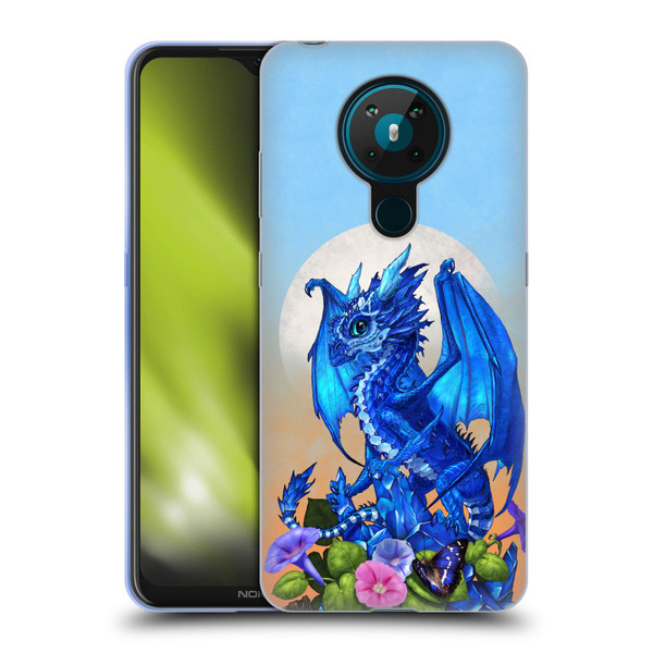 Stanley Morrison Art Blue Sapphire Dragon & Flowers Soft Gel Case for Nokia 5.3
