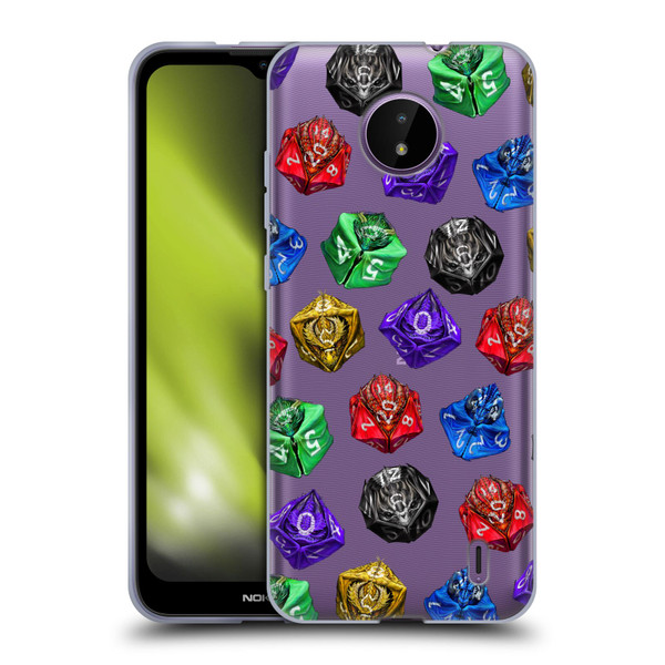Stanley Morrison Art Six Dragons Gaming Dice Set Soft Gel Case for Nokia C10 / C20