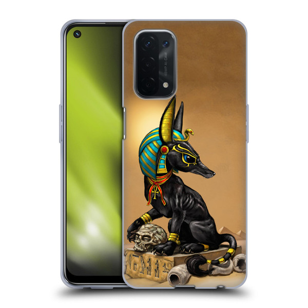 Stanley Morrison Art Egyptian Black Jackal Anubis Soft Gel Case for OPPO A54 5G