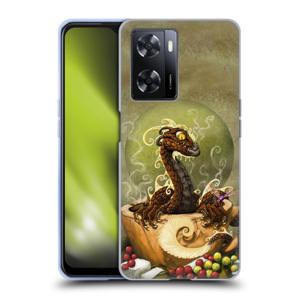 Stanley Morrison Art Brown Coffee Dragon Dragonfly Soft Gel Case for OPPO A57s
