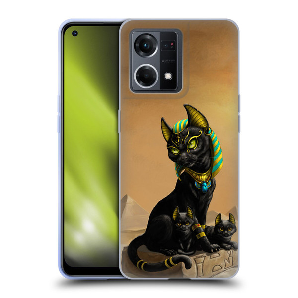 Stanley Morrison Art Egyptian Bastet Cat & Kittens Soft Gel Case for OPPO Reno8 4G