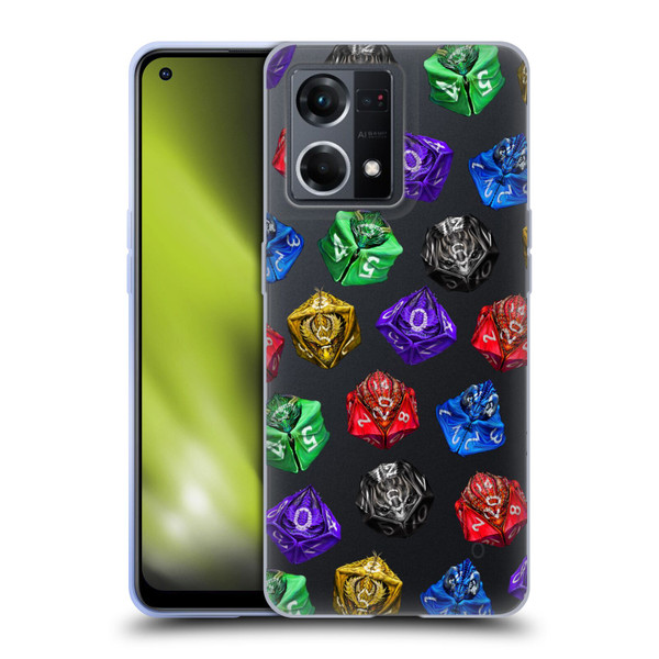 Stanley Morrison Art Six Dragons Gaming Dice Set Soft Gel Case for OPPO Reno8 4G