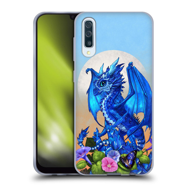 Stanley Morrison Art Blue Sapphire Dragon & Flowers Soft Gel Case for Samsung Galaxy A50/A30s (2019)