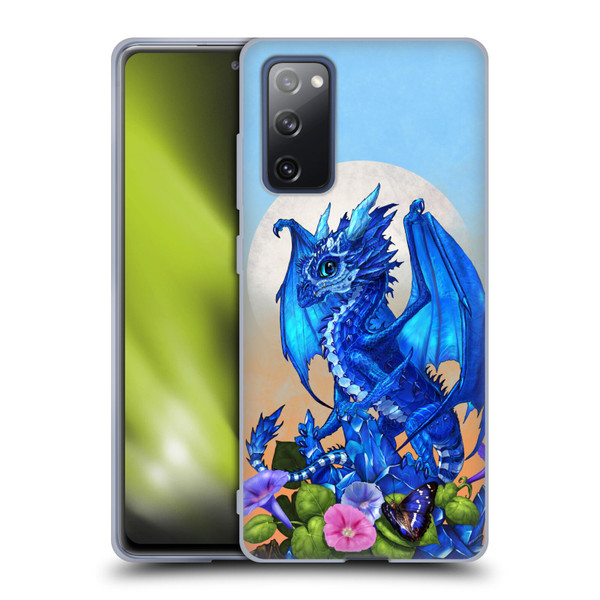 Stanley Morrison Art Blue Sapphire Dragon & Flowers Soft Gel Case for Samsung Galaxy S20 FE / 5G