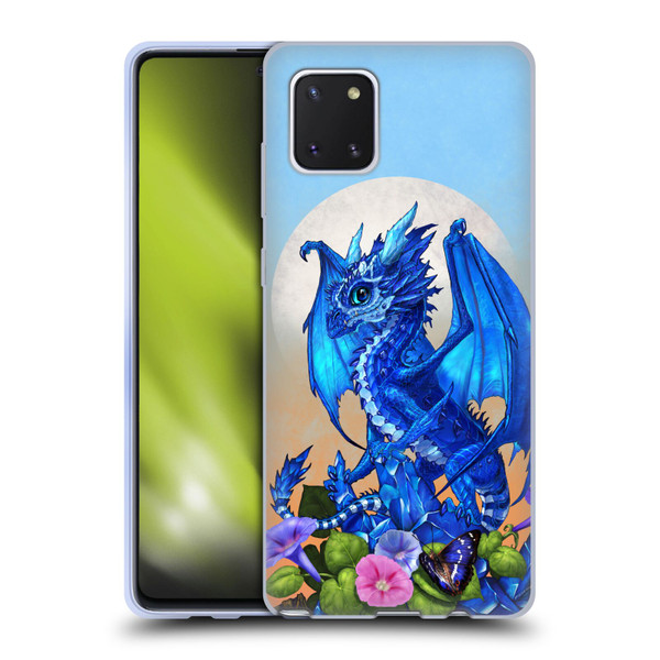 Stanley Morrison Art Blue Sapphire Dragon & Flowers Soft Gel Case for Samsung Galaxy Note10 Lite