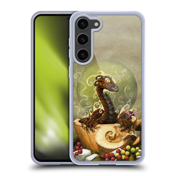 Stanley Morrison Art Brown Coffee Dragon Dragonfly Soft Gel Case for Samsung Galaxy S23+ 5G