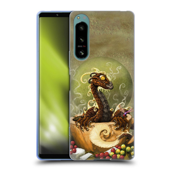 Stanley Morrison Art Brown Coffee Dragon Dragonfly Soft Gel Case for Sony Xperia 5 IV