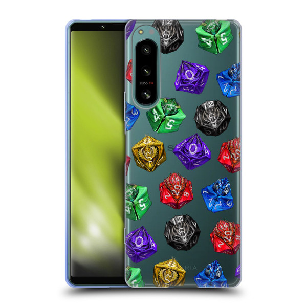 Stanley Morrison Art Six Dragons Gaming Dice Set Soft Gel Case for Sony Xperia 5 IV