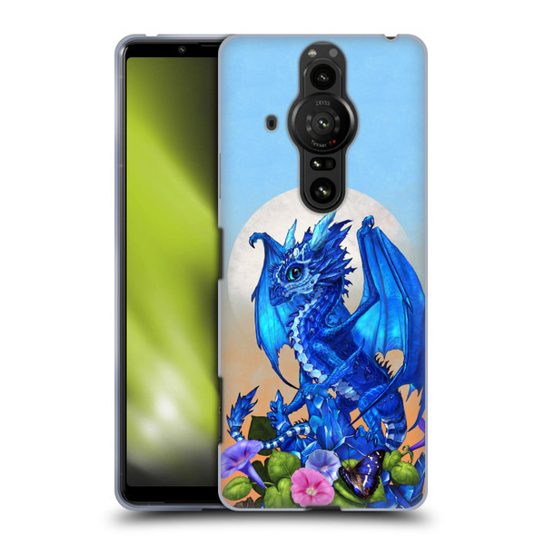 Stanley Morrison Art Blue Sapphire Dragon & Flowers Soft Gel Case for Sony Xperia Pro-I