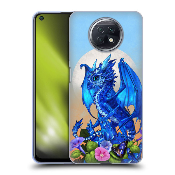 Stanley Morrison Art Blue Sapphire Dragon & Flowers Soft Gel Case for Xiaomi Redmi Note 9T 5G