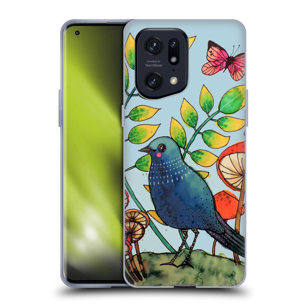 Sylvie Demers Birds 3 Teary Blue Soft Gel Case for OPPO Find X5 Pro