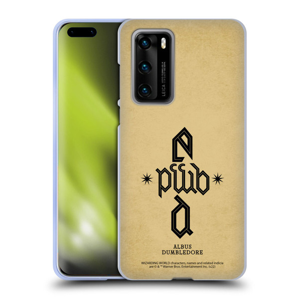 Fantastic Beasts: Secrets of Dumbledore Graphics Dumbledore's Monogram Soft Gel Case for Huawei P40 5G