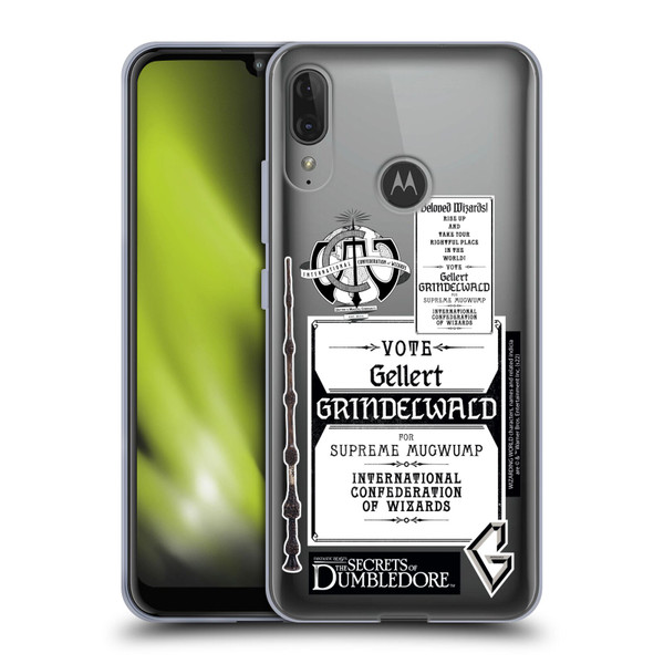 Fantastic Beasts: Secrets of Dumbledore Graphics Gellert Grindelwald Soft Gel Case for Motorola Moto E6 Plus