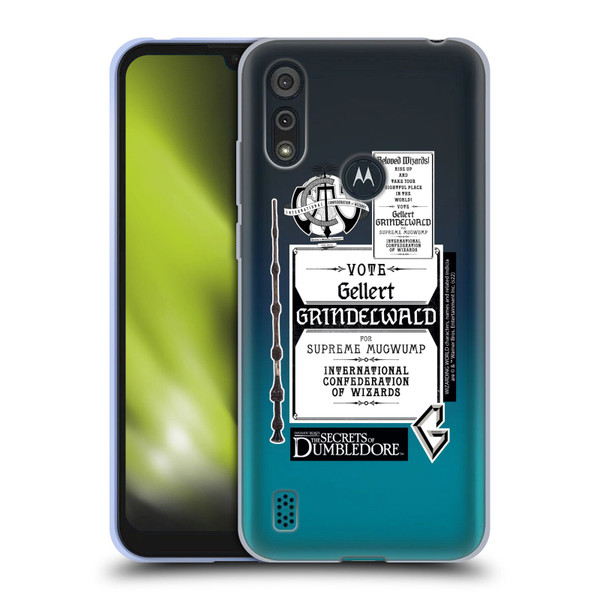 Fantastic Beasts: Secrets of Dumbledore Graphics Gellert Grindelwald Soft Gel Case for Motorola Moto E6s (2020)