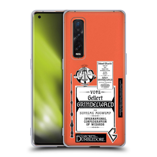 Fantastic Beasts: Secrets of Dumbledore Graphics Gellert Grindelwald Soft Gel Case for OPPO Find X2 Pro 5G