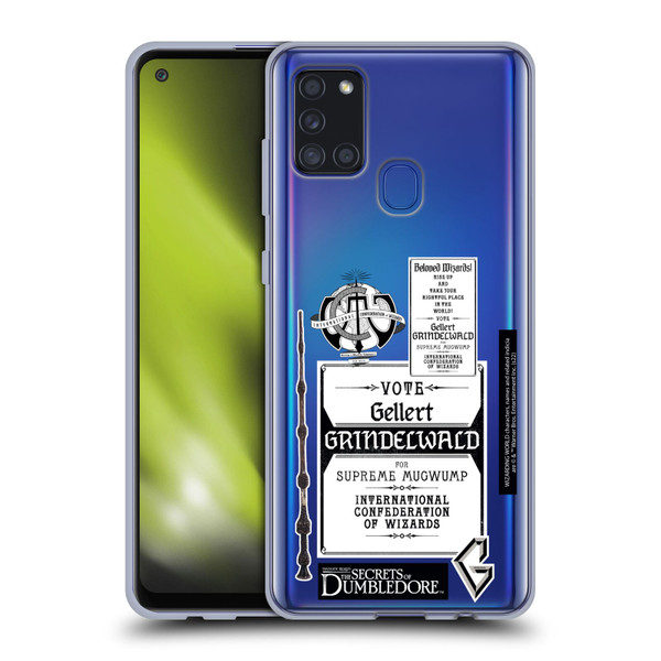 Fantastic Beasts: Secrets of Dumbledore Graphics Gellert Grindelwald Soft Gel Case for Samsung Galaxy A21s (2020)