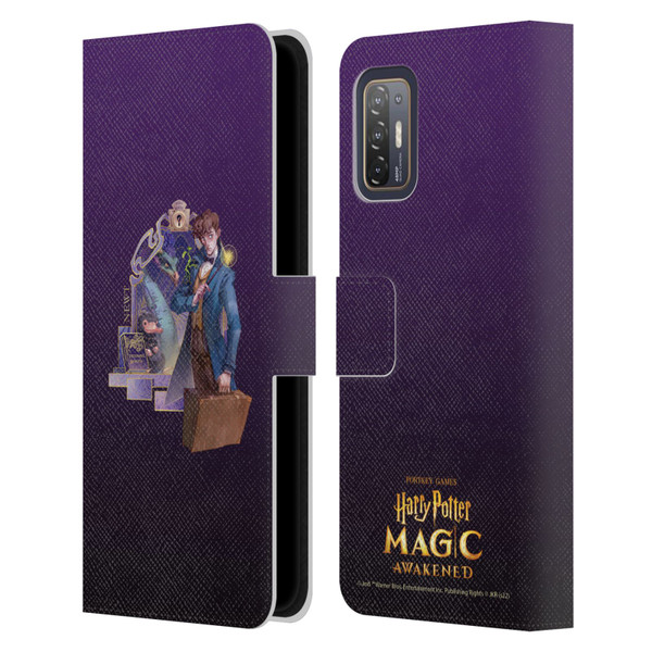 Harry Potter: Magic Awakened Characters Newt Leather Book Wallet Case Cover For HTC Desire 21 Pro 5G