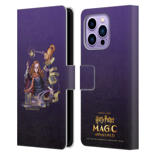 Harry Potter: Magic Awakened Characters Hermione Leather Book Wallet Case Cover For Apple iPhone 14 Pro Max