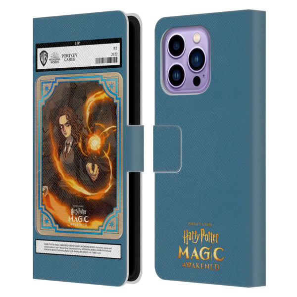 Harry Potter: Magic Awakened Characters Hermione Card Leather Book Wallet Case Cover For Apple iPhone 14 Pro Max