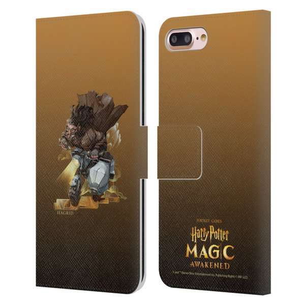 Harry Potter: Magic Awakened Characters Hagrid Leather Book Wallet Case Cover For Apple iPhone 7 Plus / iPhone 8 Plus