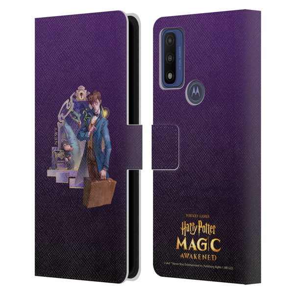 Harry Potter: Magic Awakened Characters Newt Leather Book Wallet Case Cover For Motorola G Pure