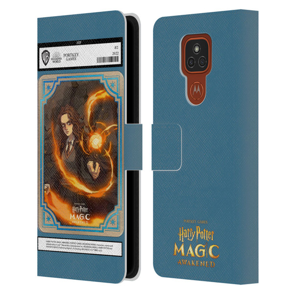 Harry Potter: Magic Awakened Characters Hermione Card Leather Book Wallet Case Cover For Motorola Moto E7 Plus
