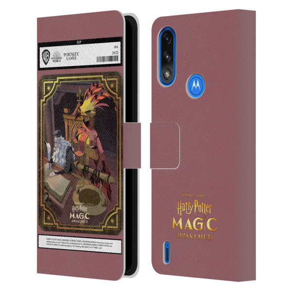 Harry Potter: Magic Awakened Characters Dumbledore Card Leather Book Wallet Case Cover For Motorola Moto E7 Power / Moto E7i Power