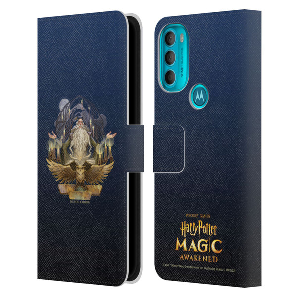 Harry Potter: Magic Awakened Characters Dumbledore Leather Book Wallet Case Cover For Motorola Moto G71 5G