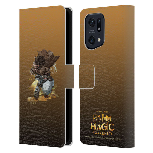 Harry Potter: Magic Awakened Characters Hagrid Leather Book Wallet Case Cover For OPPO Find X5 Pro