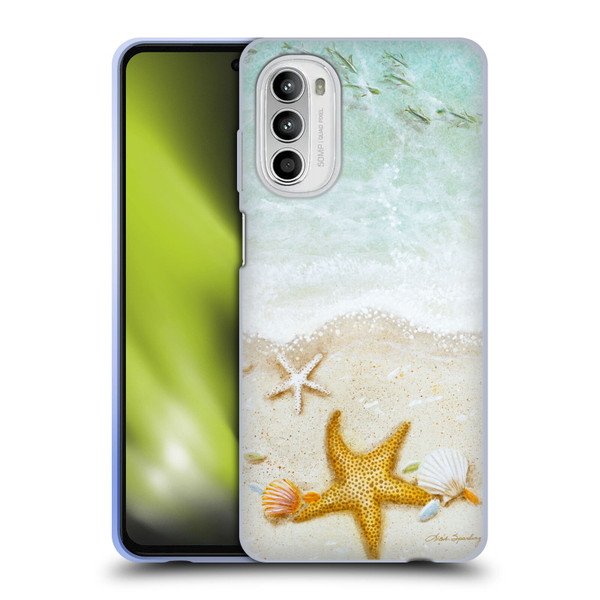 Lisa Sparling Birds And Nature Sandy Shore Soft Gel Case for Motorola Moto G52