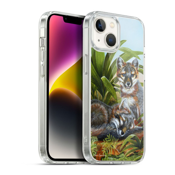 Lisa Sparling Creatures Red Fox Kits Soft Gel Case for Apple iPhone 14